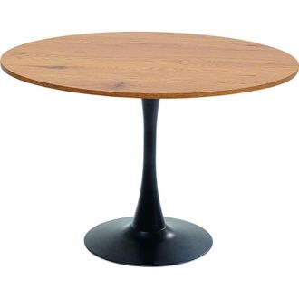 Kare Design Mesa alta 80cm tablero mdf color natural y pata acero negro