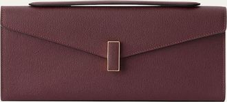 Valextra Iside Turn-Lock Leather Clutch Bag