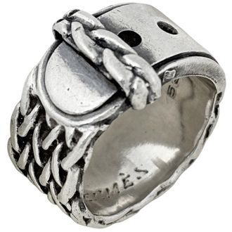 Herm&egrave;s Silver Silver Band Ring (Pre-Owned)