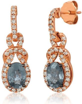Le Vian Ladies Soothing Gray Spinel Earrings set in 14K Strawberry Gold