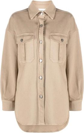 P.A.R.O.S.H. Denim Overshirt - Dames - Spijkerjassen - Beige - S - Denim - Jassen