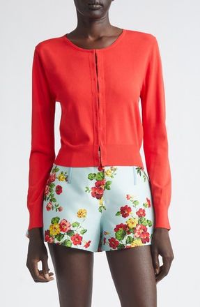 Brandon Maxwell The Ellery Shrunken Cardigan in Red at Nordstrom, Size Medium