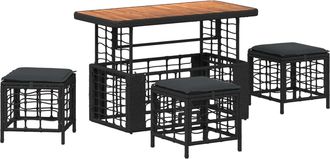 vidaXL Conjunto De Comedor De Jard&iacute;n 4 Uds. Negro Y Gris Vidaxl