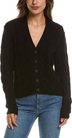 Fort&eacute; Cashmere Cable V-Neck Wool & Cashmere-Blend Cardigan