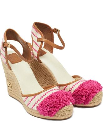 Tory Burch embellished-upper wedge-heel pumps - Neutrals