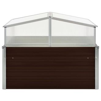 Berkfield Home Greenhouse Brown 100x100x85 cm Galvanised Steel | Size: 100 x 100 x 85 cm