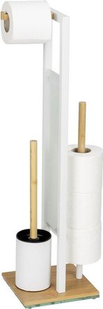 WENKO Rivalta Soporte Para Papel Higi&eacute;nico Y Cepillo Wc Bamb&uacute;