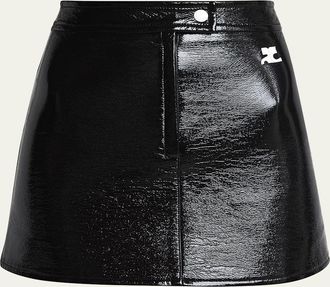 Courr&egrave;ges Reedition Vinyl Mini Skirt