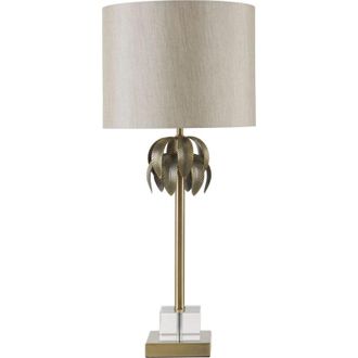 Premier Housewares Table / Desk / Reading Lamp With Grey Fabric Shade/ Antique Finish/ Led Desk Lamp/ Study Lamp For Bedroom / Living Room / Dining