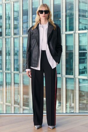 Karen Millen Womens Tailored Side Stripe Straight Leg Trouser - Black - Size 12 UK