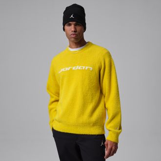 Nike Jordan Mens Jordan Flight Mohair Sweater in Yellow | IF1827-726
