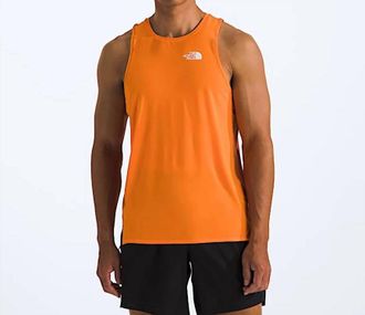 The North Face Summit Series High Trail Tank In Digital Orange/iron Bronze