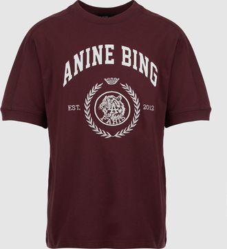 Anine Bing Tee Shirt Collegiate Jaylin Fig