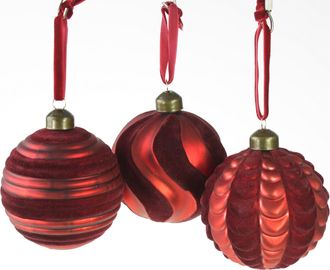 LLR Collection 3er-Set Weihnachtskugeln Berry aus Glas