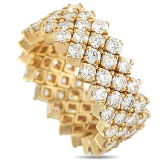 Luxury Bazaar 18K Yellow Gold 4.85ct Diamond Lattice Eternity Ring MF15-122425