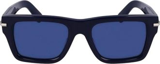 Ferragamo Rechthoekige Zonnebril - Heren - Zonnebrillen - Blauw - 53 MM - Accessoires