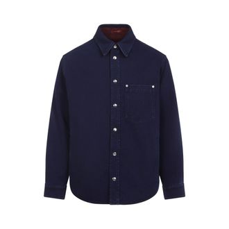 Gucci Blue Denim Flanel Reversible Shirt