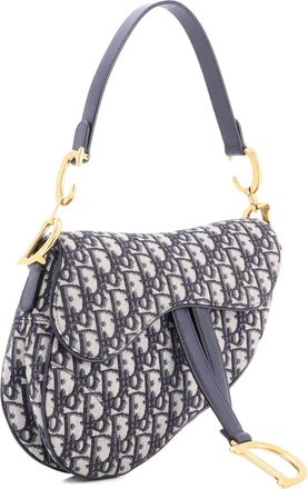 Dior Saddle Handbag Oblique Canvas Medium shoulder bag - Blauw