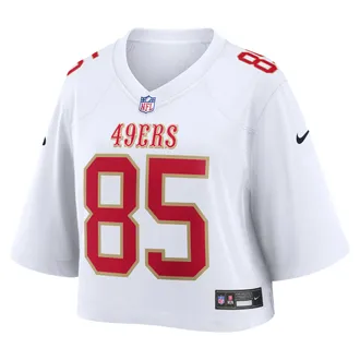 Nike George Kittle San Francisco 49ers Nike Womens NFL Cropped Tundra Game Jersey in White | WCJF10A9BF-K16