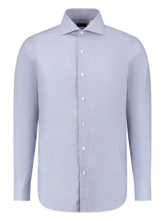 Finamore Katoen check-patterned button-up shirt - Blue