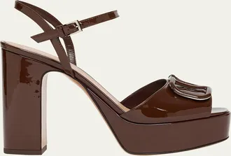 Valentino Garavani VLogo Signature Patent Leather Platform Sandals