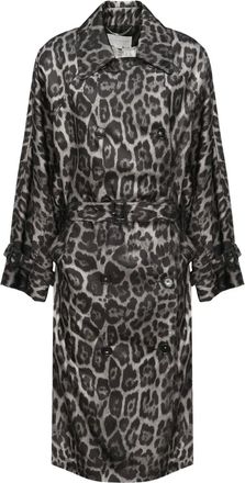 Stella McCartney Trench leopardato - Grigio