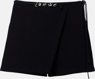 Loewe Paulas Ibiza cotton and silk cr&ecirc;pe skort