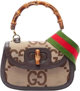 Gucci Pre-owned Jumbo GG Canvas Bamboo 1947 - - Pre-owned - Donna - Beige - ONE SIZE