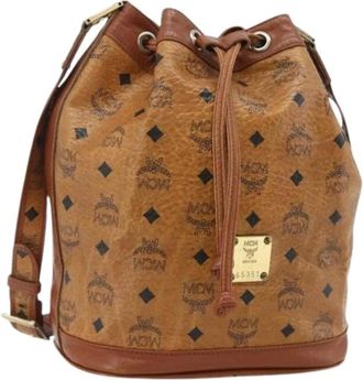 MCM Pre-owned Bucket Bags, female, Brown, Size: ONE SIZE Pre-owned Bucket Bag