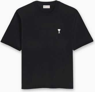 Ami Mens Mens AMI Black Ami De Coeur Et Imprime Place Des Victoires Au Dos T-Shirt - Size: 38