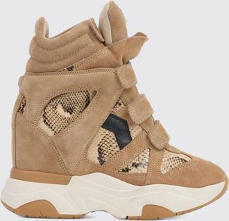 Isabel Marant Balskee Wedge Sneakers in Python-Effect Leather and Suede