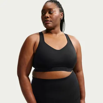Nike Womens Indy High Support Padded Adjustable Sports Bra (Plus Size) in Black | FJ1971-010