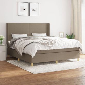vidaXL Vidaxl - Cama Box Spring Con Colch&oacute;n Tela Gris Taupe 160x200 Cm