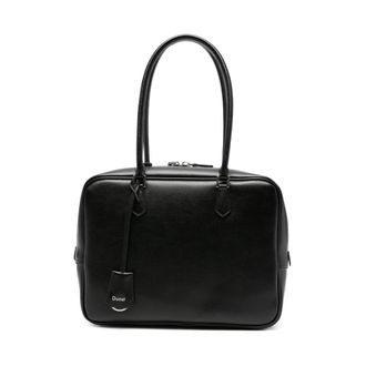 Dunst Handbags, female, Black, Size: ONE SIZE Black Top Handles Zip Front Pocket