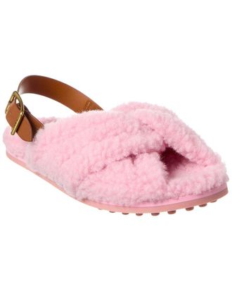 Tod's Shearling & Leather Sandal