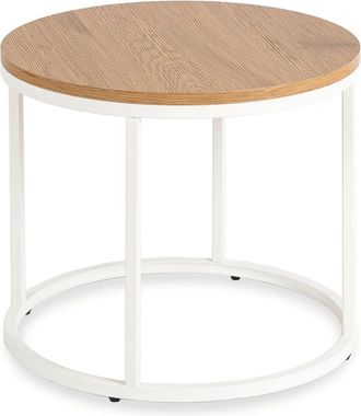 OEM Mesa De Centro Ann De 53 Cm, Roble/blanco, Estilo Escandinavo