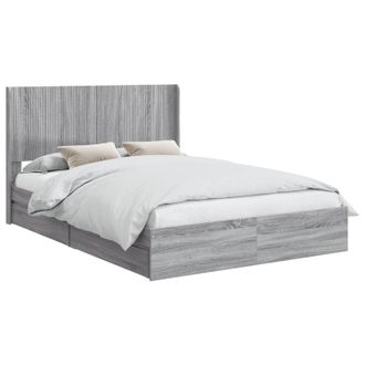 vidaXL Struttura Del Letto Con Stoccaggio E Testata Sonoma Grigio Vidaxl
