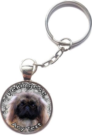 Generic Personalised Pekingese Keyring Split Key Chain Dog Birthday Gift R197