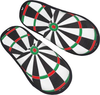 Generic Home Slipper Target Dart Pattern Warm Slipper Comfortable House Shoes Non-Slip Scuff Slippers For Bedroom Winter Travel L