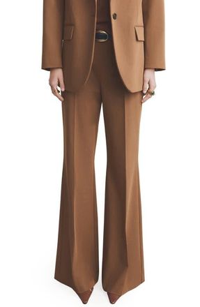 Mango Milano Wide Leg Pants in Caramel at Nordstrom, Size 10
