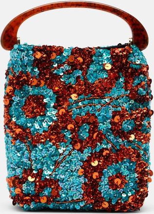 Dries Van Noten Crisp Small sequined satin top-handle bag