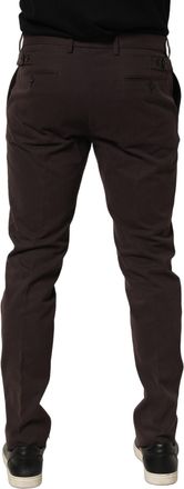 Dolce & Gabbana Mens Cotton Skinny-Leg Dress Trousers Brown