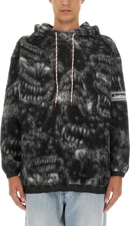 Aries Black Abstract Relaxed Hoodie