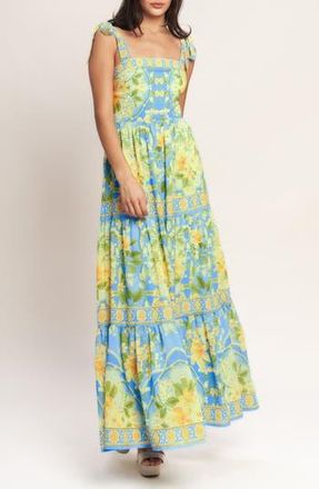Flying Tomato Printed Maxi Dress in Light Blue at Nordstrom Rack, Size Small