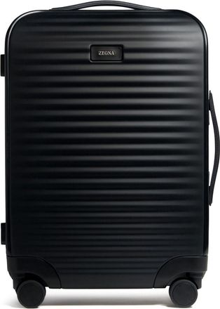 Ermenegildo Zegna logo-appliqué suitcase - unisex - Polyurethane/Calf Suede/Polyester - One Size - Black