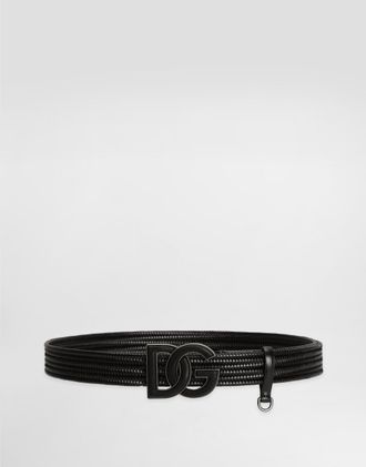 Dolce & Gabbana Woven Calfskin Belt - Man Black 100