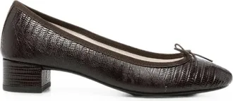 Repetto Lizard-effect Bow-detail Pumps
