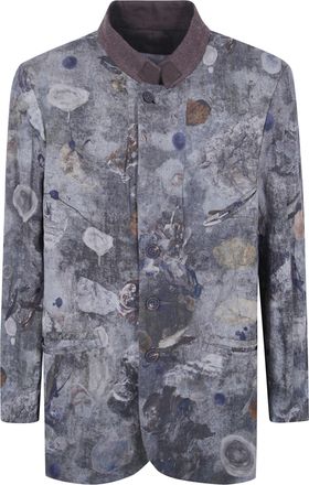 Ziggy Chen Jacket Digital Print Stand Collar Blazer