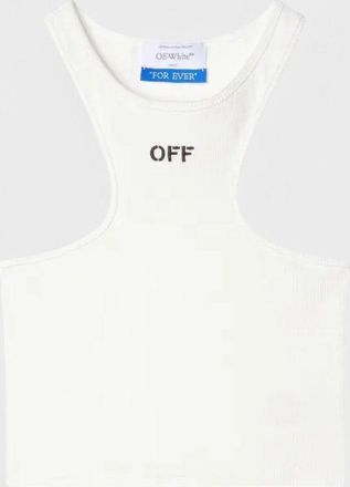 Off-white Womens Off Stamp Rib Rowing Top White - Size X-Large
