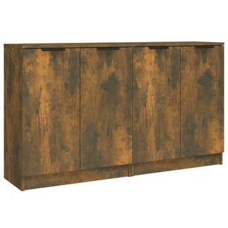 Berkfield Home Sideboards 2 pcs Smoked Oak 60x30x70 cm Engineered Wood in Brown | Size: 60 x 30 x 70 cm